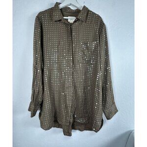 Maeve Brown Sequin Tunic Top